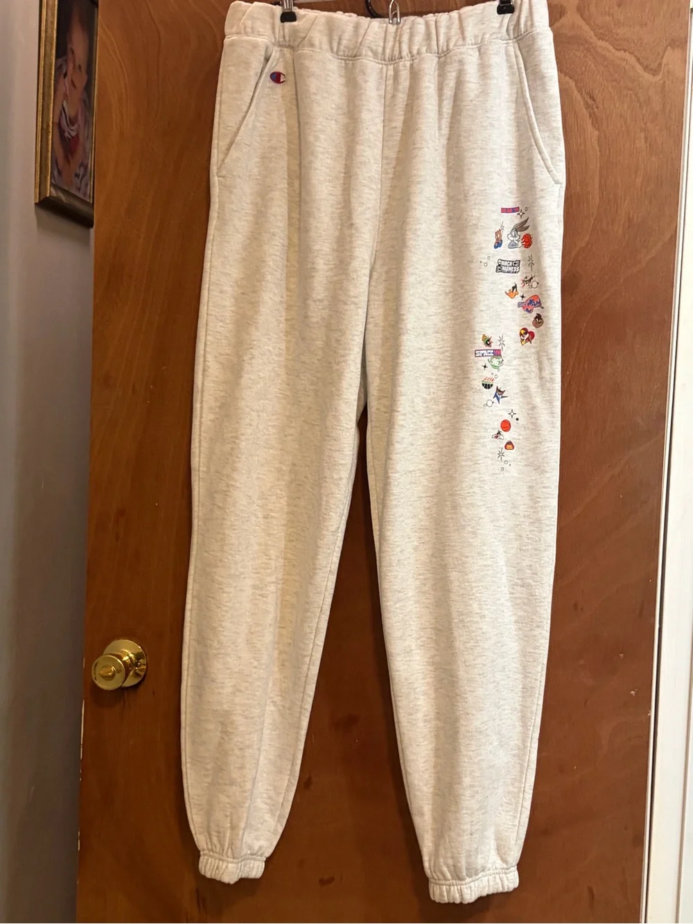 Champion Men’s size L Cream Jogger Sweatpants Space Jam NWT
